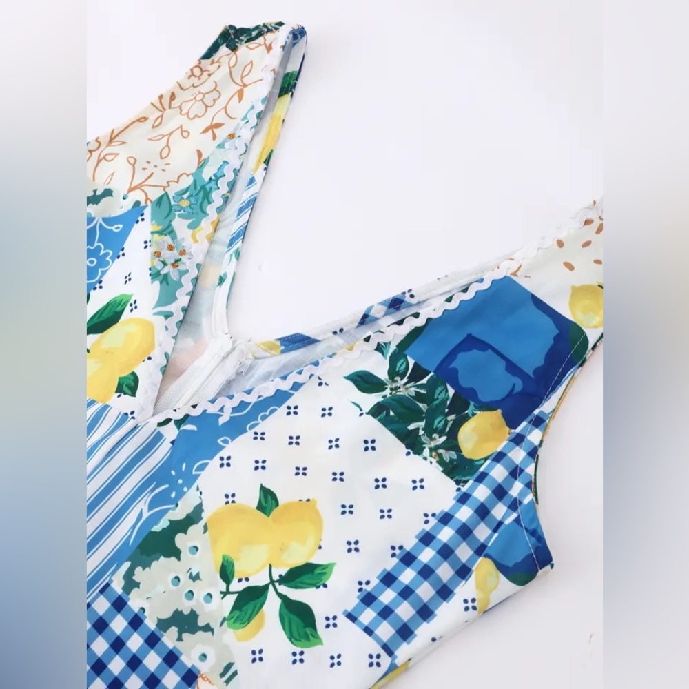 Amalfi Limicello Maxi Dress In All Over Print, A Line Maxi Dress - Picture 11 of 13
